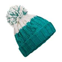 Beechfield Apres Contrast Beanie (Smaragd/Zacht Wit)