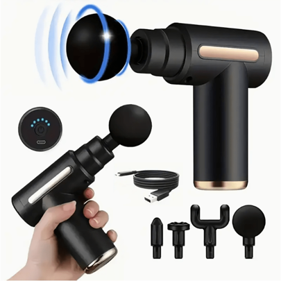 A Stylishly Designed Mini High Torque Motor USB Rechargeable Handheld Massage Gun For Body, Back And Neck Deep Muscle Percussion Massager With 1200 MAh Rechargeable Lithium Battery - Ideal As A Father's Day And Mother's Day Gift