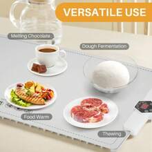 CJC Multi Food Warming Mat,Foldable Food Warming Mat Portable Electric Warming Tray Premium Silicone Nano-Material Food Warmers For Parties, 5s Rapid Heating,9mm Anti-Scald Upgrade,24H Heating By Appointment,With 2M Power Cord & 1 Cleaning Cloth + 2 Heat-Insulated Hand Clips, Cable Upgraded Graphene Full Surface Heating Warming Tray Easy To Clean, Store, And Use For Potlucks, Parties, Outdoor Events And Daily Life Use - US A Type Plug(110-127V) - View 5