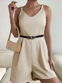 Bamboo Fashion Short Jumpsuit Romper Women Summer Spring Basic Casual Party Beach Strap