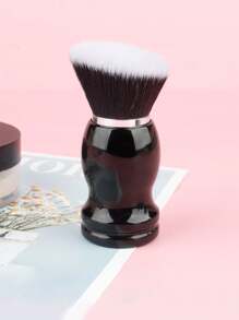 1pc Large Round Powder Brush, Makeup Brush For Powder, Foundation, Contour, Mushroom Shaped Plastic Handle - Black - View 6