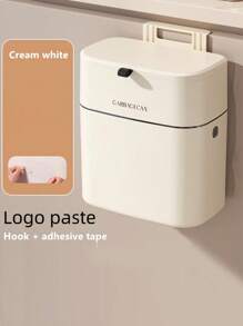 1pc Slimline Wall Mounted Trash Can - High-Capacity, Aesthetically Design With Lid - Space-Saving Garbage Can For Home Use - Perfect For Living Room, Toilet, And Kitchen - Multicolor - View 9