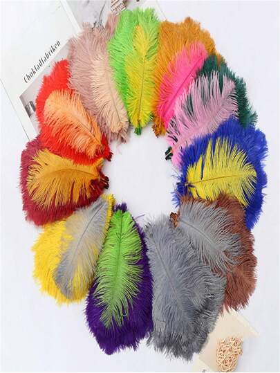 1 paquete de 10 piezas de plumas de avestruz artificiales de colores de 20,25 cm - 8-10 pulgadas para manualidades, decoración de bodas, accesorios artesanales, centros de mesa, carnaval