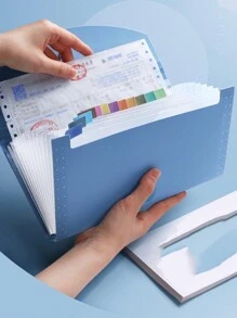 1 szt. Dostosowywalny rozszerzalny folder na dokumenty, organizer na dokumenty, akordeonowe portfolio, mini organizer z 13 kieszeniami, wielowarstwowy organizer na faktury podatkowe i paragony, segregator do biura, firmy, szkoły, reklamy, powrotu do szkoły, artykułów szkolnych