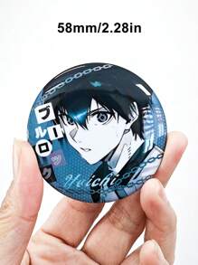 Blue Zone Football Anime Peripheral Badge, Blue Lock Awakening Double Flash Badge Series, Suitable For Gifts, Collection, Indoor Decoration, Backpack Decor
