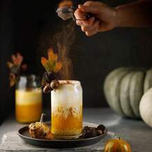 8pc, Glass Cup With Bamboo Lid And Glass Straw+Straw Brush, Exquisite Glass Cup, Straw Cup Perfect For Soda Water, Boba Tea, Cocktails, Beer, Iced Coffee Cup 18.7 Ounces - trong suốt - Xem 6