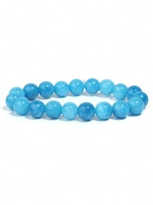 1pc Motivates Bracelet ,Blue Apatite Beads Relieve Stress Focus Bracelets For Men Women Yoga Meditation Jewelry Gifts