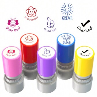 1pc/5pcs/6pcs Cute Teacher Stamps - Classroom Teacher Stamps, Self-Inking Stamps