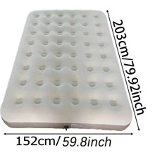 Outdoor Hiking Camping Flocked Inflatable Sleeping Pad, Foldable & Portable, Thick PVC Material