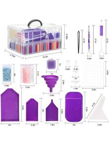 2-Layer Diamond Painting Storage Container Set, 88-Slot Transparent Stackable Bead Storage Box With Diamond Painting Accessories And Tools For DIY Diamond Art Jewelry Bead Storage