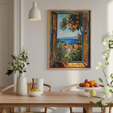 1PC, Tranh treo bằng vải bạt, Tranh trang trí có khung, Tranh in Henri Matisse trên cửa sổ mở, Tranh trường phái Dã thú theo phong cách Henri Matisse, Tranh in triển lãm hiện đại, Địa Trung Hải, Cây cam, Phong cảnh ven biển, Tranh treo trang trí phong cảnh cửa sổ, Tác phẩm nghệ thuật trang trí tường nhà - Nhiều màu - Xem 10