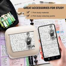 Mini Bluetooth Self-Adhesive Portable Thermal Label Printer For Business Home Office Wireless Inkless Logo Sticker Printer