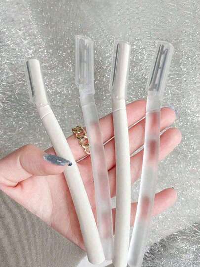 Zestaw 6 przezroczystych maszynek do brwi, zestaw do golenia brwi i twarzy unisex, maszynka do golenia brwi i twarzy, narzędzie do dermabrazji złuszczającej, trymer do usuwania włosów z ciała i zestaw maszynek do golenia twarzy i brwi, długie ostrze z precyzyjną nasadką, narzędzie do golenia brwi dla kobiet