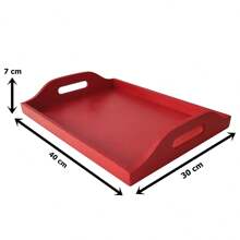 Low Edge Coffee Corner Tray - Red - View 3