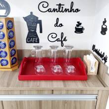 Low Edge Coffee Corner Tray - Red - View 5