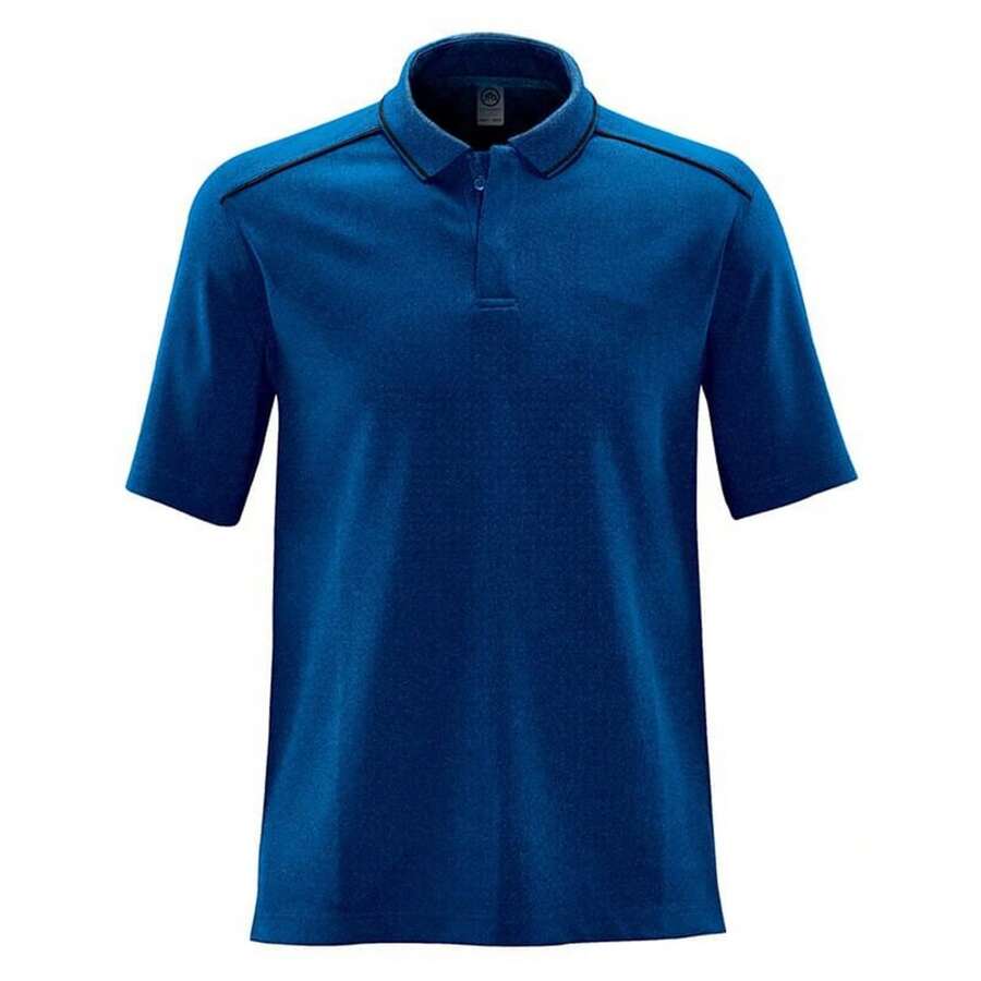 Mens Endurance HD Polo Shirt (Azure/Black) - 200gsm 100% Polyester - Navy Blue - View 1