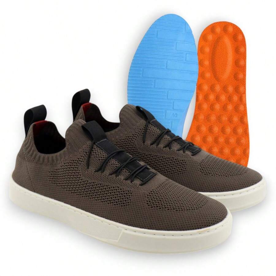 KnitFest Men's Casual Shoes Stitched Sole With Gel Insole Prime Shipping - Đan-Nâu - Xem 1