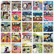 54 件 Newmasus 卡通修补贴纸，创意可爱装饰玻璃冰箱水杯贴纸 - 彩色 - 查看 4