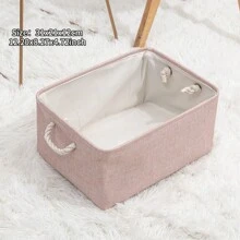 1 件粉色衣柜收纳盒和储物盒，大容量可堆叠储物箱，带手柄，亚麻可折叠衣柜收纳盒，客厅玩具和杂物分类盒 - 彩色 - 查看 10