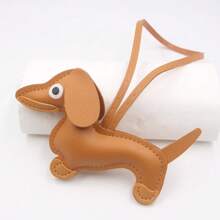 Fashionable Dachshund PU Leather Keychain, Women Bag Charm Keyring Gift - Multicolor - View 7