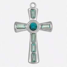 1 chiếc mặt dây chuyền hình thánh giá nhỏ nhắn, tinh tế, bằng thép không gỉ 304, đính đá và kim cương giả, dùng làm phụ kiện trang sức DIY, vòng cổ, bông tai, mạ vàng/bạc 18K. - S2027 - Xem 13