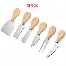 Stainless Steel Cheese Knife Set, Multi-Functional Kitchen Utility Tool, Cheese/Butter Knives With Rosewood Handle