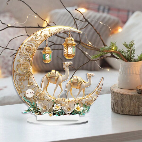 Una pieza Soporte de mesa de bienvenida creativa de cristal con logotipo 2D de acrílico pintado, decoración del hogar para la sala de estar, mesa de comedor, escritorio. Decoración de ambiente exclusiva para fiesta de Pascua, Regalo ideal para la familia y los amigos para Año Nuevo, Regalo de San Valentín, Regalo de Pascua