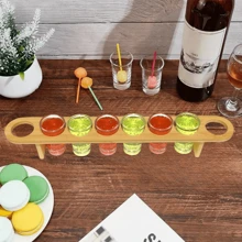 1 件装酒杯架、酒杯托盘、酒吧展示架、酒杯托盘收纳架、时尚酒杯托盘、派对、俱乐部饮酒、俱乐部和家庭娱乐的完美酒吧配件 - 原木色 - 查看 7