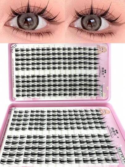 32Rows/10Rows(320pcs/100pcs) C Curl Fairy Lash Clusters 8-18mm Cartoon Lash Clusters C Curl Spread - Wide Span DIY Eyelash Extension Moist Outward Pointed Anime Lashes Individual False Lash Clusters With 0.05mm Ultra-Thin Invisible Lash Band