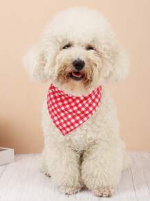 1件可爱宠物三角围兜/口水巾，让狗狗开心，适合居家饲养猫狗。