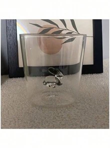 1 Piece Of 300ml 3D Snowman, Santa Claus, Christmas Tree Handmade Glass Wine Glass, High Transparent Borosilicate Glass, Juice Cup, Wine Glass. Suitable For Christmas Gifts For Lovers, Friends, Children - Clear - View 11