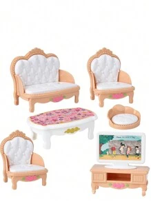 Mini Dollhouse Furniture Set, Suitable For Bedroom, Living Room And Bathroom Decor | Ideal Christmas/Halloween Gift, Dollhouse Miniatures. Mini Furniture Set, Fit For Doll House - Bedroom, Living Room, Kitchen, Bathroom Accessories - Holiday Gifts, Christmas, Halloween