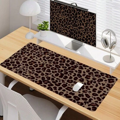 1pc Leopard Pattern Desk Pad Modern Art Large Mouse Pad 35.4x15.7 Inches Desk Accessories Rubber Base With Stitched Edge Non-Slip Keyboard Pad For Office Home Computer As Gifts For Men Women Friends Back To School Desk Accessories Office Supplies Office Desk Accessories Mousepad Mouse Pad For Desk