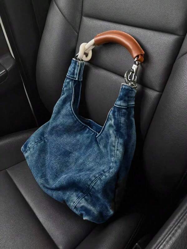 High-End Denim Tote Bag For Women, Spring/Summer New Arrival, Casual Commuter Shoulder Bag, Small And Unique