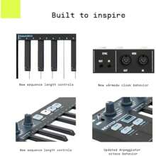 Portable MIDI Controller Sequencer Arpeggiator 32-Key Slimkeys 8-Memory Polyphonic Step Sequencer 8-Mode Arpeggiator CV-Compatible Black - black1 - View 3