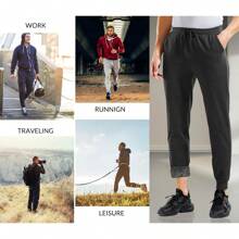 2-Piece Men's Winter Warm Fur-Lined Fleece Joggers Sweatpants, Soft, Cozy, Comfortable, Thermal, Stylish, Perfect For Cold Weather, Casual Wear, Outdoor Activities, Lounge, Travel, Gym, And Everyday Comfort