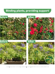 1-3pcs Plant Ties, Flexible Green Garden Twine, Soft Stretchy Plant Support String For Climbing Plants & Lawn Care, Bamboo Cane Wrap Support Accessories, For Garden Office And Home Cable Organizing, Craft Supplies