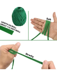 1-3pcs Plant Ties, Flexible Green Garden Twine, Soft Stretchy Plant Support String For Climbing Plants & Lawn Care, Bamboo Cane Wrap Support Accessories, For Garden Office And Home Cable Organizing, Craft Supplies