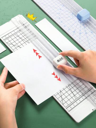1 件双向切纸机，便携式手动修剪器剪贴簿工艺切纸机 DIY 适用于偶像照片切纸机、牛皮纸、优惠券、标签、纸板和可调尺寸切割机