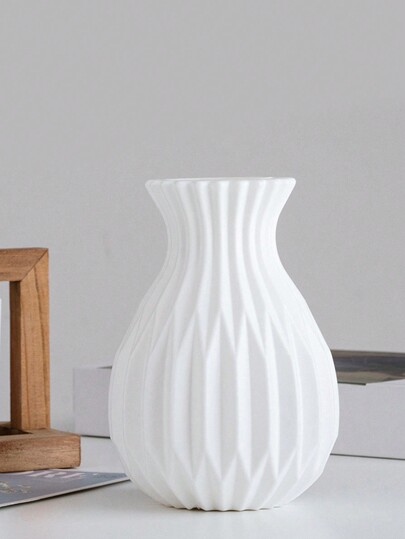 1pc/Vase, Living Room Vase Plastic Vase, Shatterproof Flower Pot, Greenery Planter, Dried Fresh made Ceramic Like, Bedroom, Wedding, Room, Home Desktop, European Moderne Minimalist ative Ornament Birthday Graduation Glass view 8