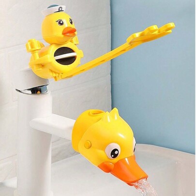 1pc Baby Sink Faucet Extender, Cartoon Pattern Faucet Extender, Water Outlet Extender, Tap Expander, Bathroom Faucet Extension