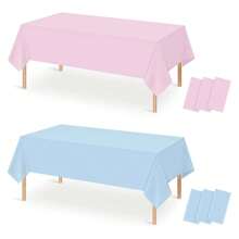1/2 Stücke 54x108 Zoll Einweg-Kunststoff-Tischdecke - rosa & blaue rechteckige Tischdecke perfekt für Gender Reveal, Geburtstags- und Feierlichkeiten, wasserfest, fettabweisend
