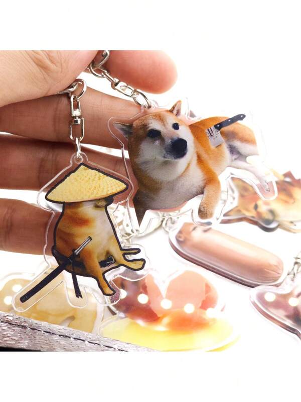 1buc 5cm Samurai Cheems și Bully Doge Meme Breloc acrilic de înaltă calitate Pen Geantă pandantiv Breloc acrilic personalizat Cadou special pentru prieteni pandantiv rucsac amuzant Cadou foto personalizat pentru iubit Cadou de aniversare Acrilic transparent