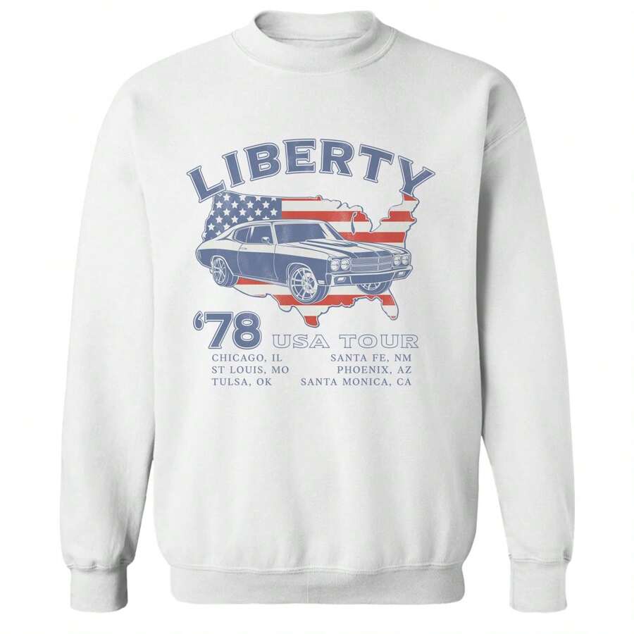 Social Collective Liberty Unisex Graphic Cotton Pullover Sweatshirt - White - View 1