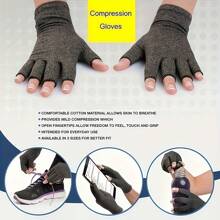 1 Paar Premium fingerlose Kompressionshandschuhe für Handpflege, Tippen, Arbeit, Sport, Gelenk-Wärme, offener Finger Handgelenkstütze, Daumen-Halbfinger-Handschuhe für Frauen & Männer