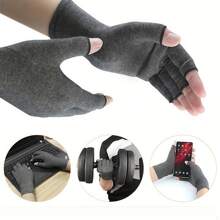 1 Paar Premium fingerlose Kompressionshandschuhe für Handpflege, Tippen, Arbeit, Sport, Gelenk-Wärme, offener Finger Handgelenkstütze, Daumen-Halbfinger-Handschuhe für Frauen & Männer