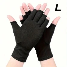 1 Paar Premium fingerlose Kompressionshandschuhe für Handpflege, Tippen, Arbeit, Sport, Gelenk-Wärme, offener Finger Handgelenkstütze, Daumen-Halbfinger-Handschuhe für Frauen & Männer