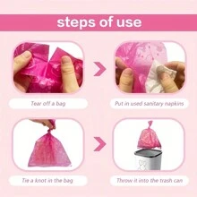 草莓香味宠物粪便袋，粉色草莓垃圾袋和紫色草莓心形宠物垃圾袋，便携户外使用，宠物情人节礼物 - 彩色 - 查看 4