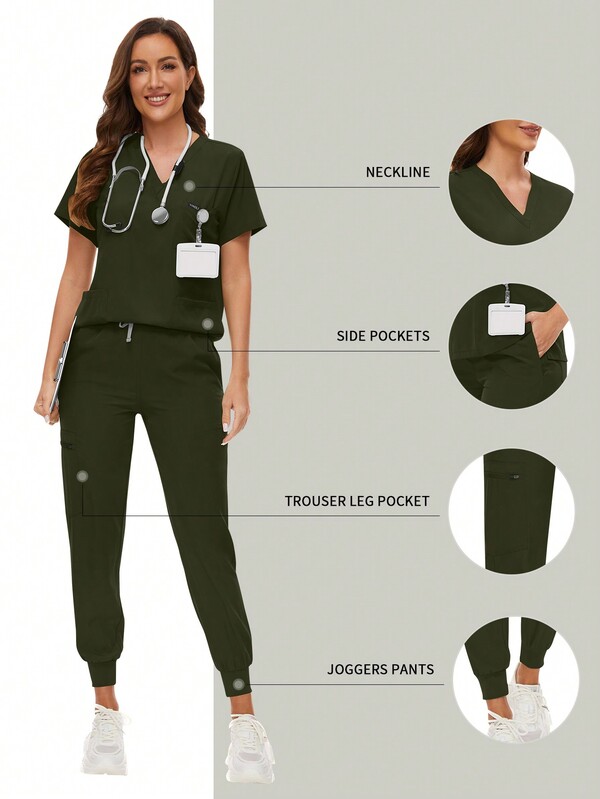 Surgical Uniforms Woman Scrub Set Nurse Beauty Salon Workwear Clinical Scrubs Top Pants Sets Spa Doctor Nursing Clinical Suit