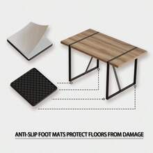 55 " Dining Table Modern Rural Industrial Rectangular MDF Wood Dining Table Set And PU Armless Dining Chair Set 4,Kitchen Black Metal Table Legs Dining Table And Chair Set - Nhiều màu - Xem 9